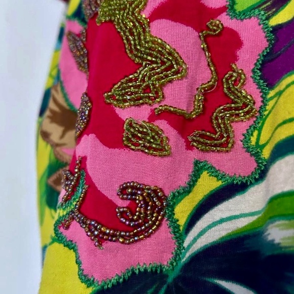 NWOT Green Floral Print Top Sz M - Picture 3 of 4